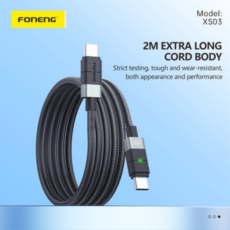 Καλώδιο Data Foneng XS03 Type-C to Type-C 240W 2m Black