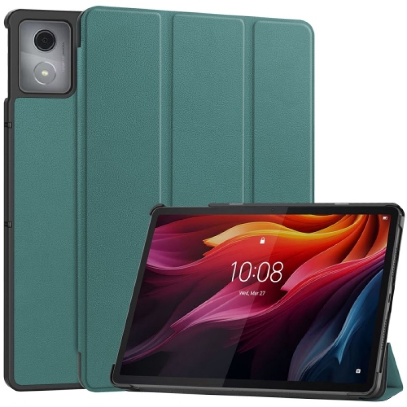Θήκη Custer Texture 3-Fold Holder Leather Smart Case Lenovo Tab K11 Plus 11.45" Green