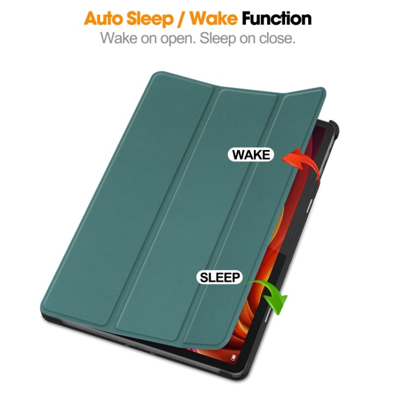 Θήκη Custer Texture 3-Fold Holder Leather Smart Case Lenovo Tab K11 Plus 11.45" Green