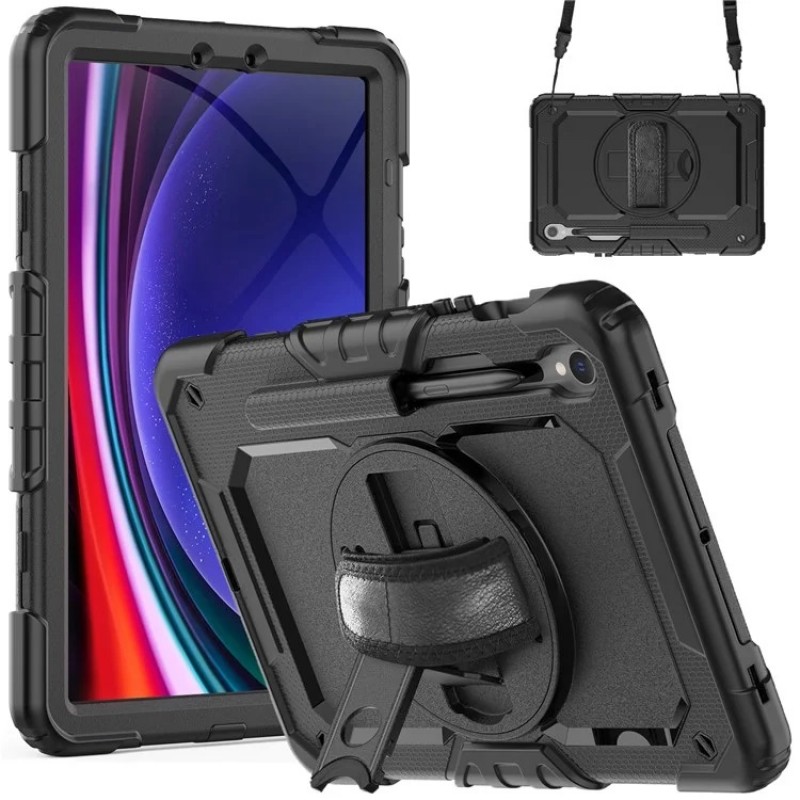 Θήκη Silicone Kickstand Tablet Cover with Hand Strap Case Samsung Galaxy Tab S10 FE Plus 13.1" Black Θήκη Silicone Kickstand Tablet Cover with Hand Strap Case Samsung Galaxy Tab S10 FE Plus 13.1" Black