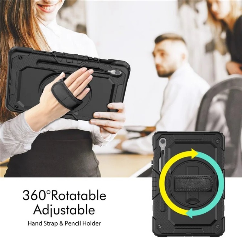 Θήκη Silicone Kickstand Tablet Cover with Hand Strap Case Samsung Galaxy Tab S10 FE Plus 13.1" Black Θήκη Silicone Kickstand Tablet Cover with Hand Strap Case Samsung Galaxy Tab S10 FE Plus 13.1" Black