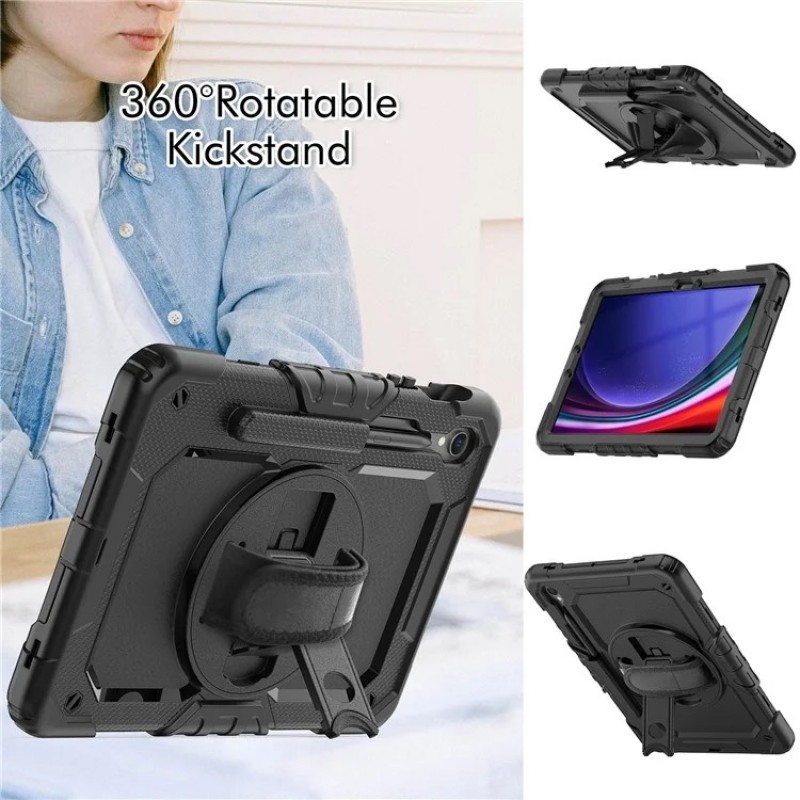 Θήκη Silicone Kickstand Tablet Cover with Hand Strap Case Samsung Galaxy Tab S10 FE Plus 13.1" Black Θήκη Silicone Kickstand Tablet Cover with Hand Strap Case Samsung Galaxy Tab S10 FE Plus 13.1" Black