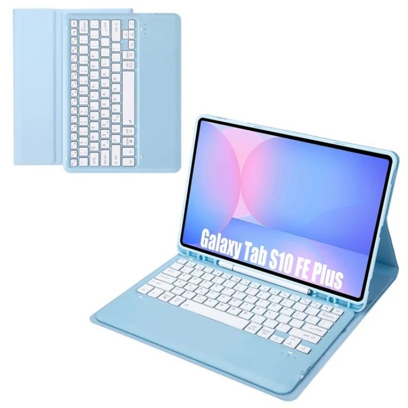 Θήκη Πληκτρολογίου/ Υποδοχή Γραφίδας & Keyboard with TouchPad Samsung Galaxy Tab S10 FE+ Blue Θήκη Πληκτρολογίου/ Υποδοχή Γραφίδας & Keyboard with TouchPad Samsung Galaxy Tab S10 FE+ Blue