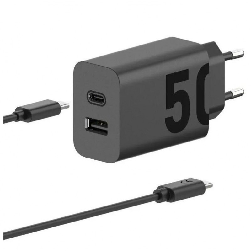 Φορτιστής Motorola Quick USB-A - USB-C Charger 50W Black (Original Bulk)