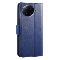 Θήκη Book Leather Wallet With Stand Card Holder Xiaomi Poco F7 Pro Blue