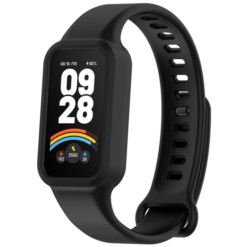 Ανταλλακτικό λουράκι Xiaomi Smart Band 9 Active / Redmi Band 3 Integrated Wristband Silicone Black