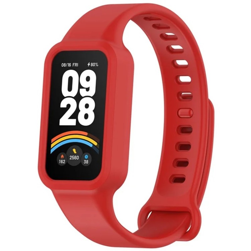 Ανταλλακτικό λουράκι Xiaomi Smart Band 9 Active / Redmi Band 3 Integrated Wristband Silicone Red