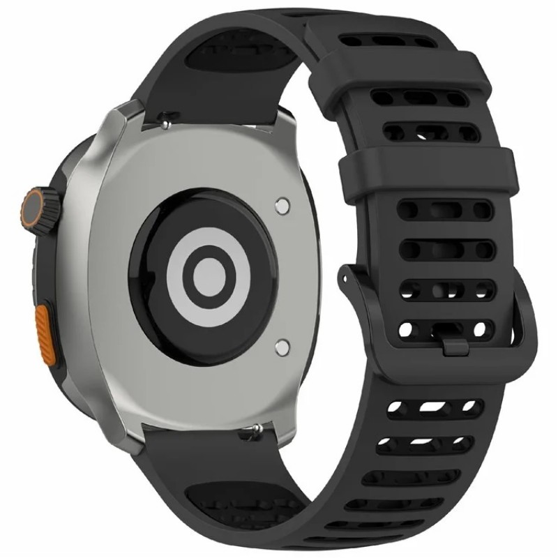 Ανταλλακτικό λουράκι Xiaomi Watch S4 Sport / Samsung Galaxy Watch3 45mm / Watch 46mm Sport Strap (22mm) Silicone Watch Band Dark Grey Black