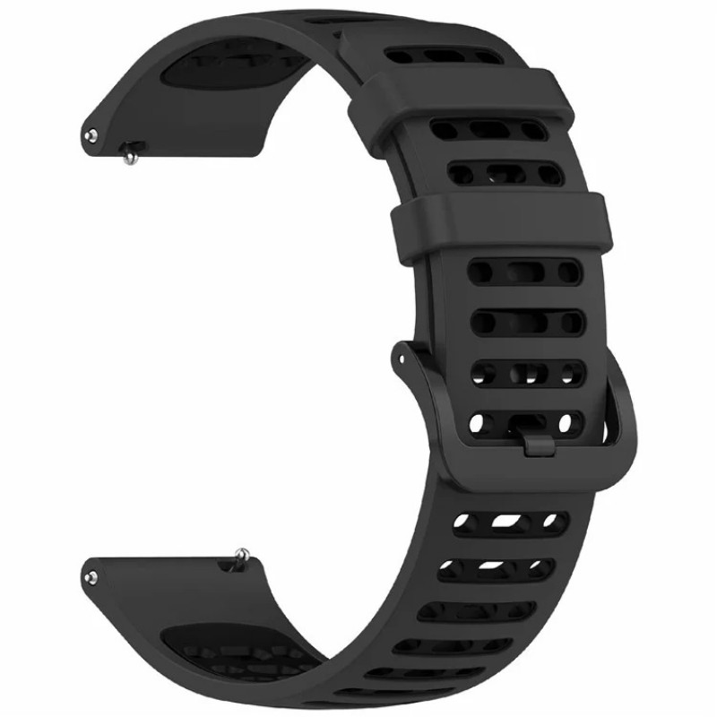 Ανταλλακτικό λουράκι Xiaomi Watch S4 Sport / Samsung Galaxy Watch3 45mm / Watch 46mm Sport Strap (22mm) Silicone Watch Band Dark Grey Black