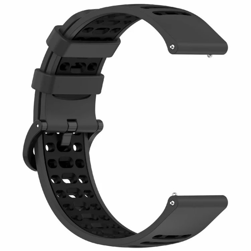 Ανταλλακτικό λουράκι Xiaomi Watch S4 Sport / Samsung Galaxy Watch3 45mm / Watch 46mm Sport Strap (22mm) Silicone Watch Band Dark Grey Black