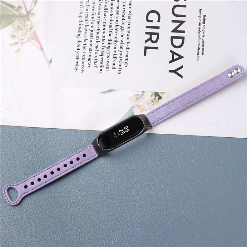 Ανταλλακτικό λουράκι Xiaomi Band 8 / 9 / 9 NFC Leather Purple