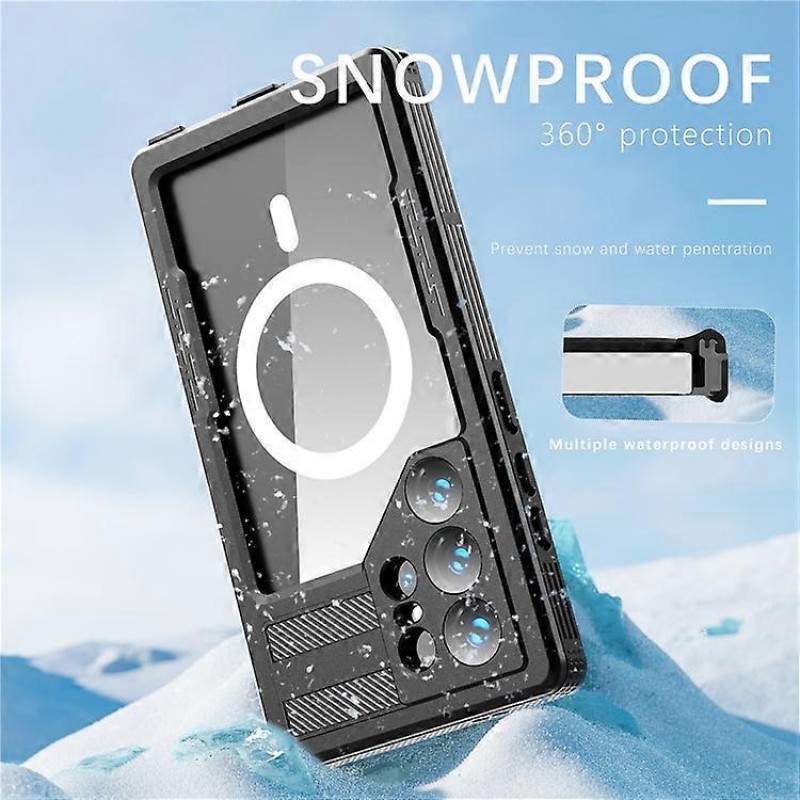 Αδιάβροχη θήκη Redpepper with Magsafe Samsung Galaxy S24 Ultra 5G S928 Shockproof/Waterproof Black/Clear