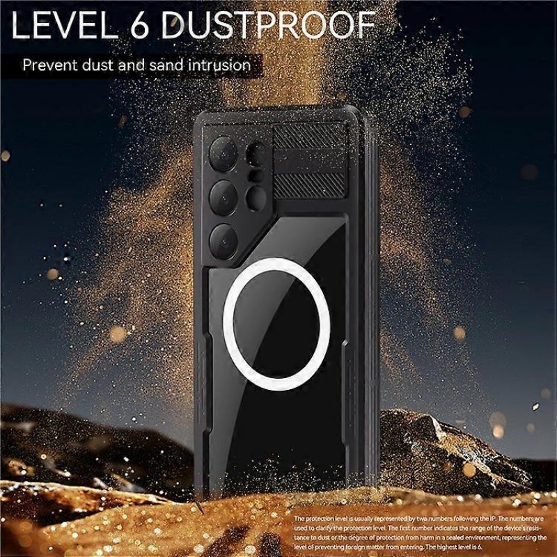 Αδιάβροχη θήκη Redpepper with Magsafe Samsung Galaxy S25 Ultra 5G S938 Shockproof/Waterproof Black/Clear