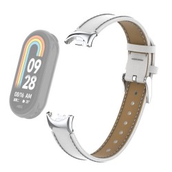 Ανταλλακτικό λουράκι Xiaomi Band 8 / 9 / 9 NFC Microfiber Leather White