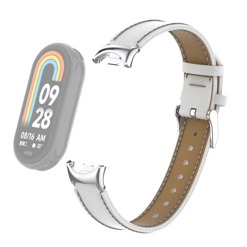 Ανταλλακτικό λουράκι Xiaomi Band 8 / 9 / 9 NFC Microfiber Leather White