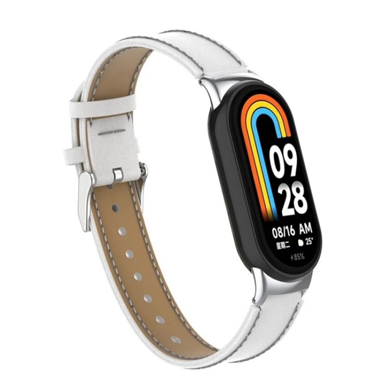 Ανταλλακτικό λουράκι Xiaomi Band 8 / 9 / 9 NFC Microfiber Leather White