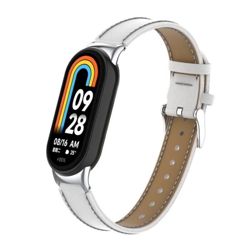 Ανταλλακτικό λουράκι Xiaomi Band 8 / 9 / 9 NFC Microfiber Leather White