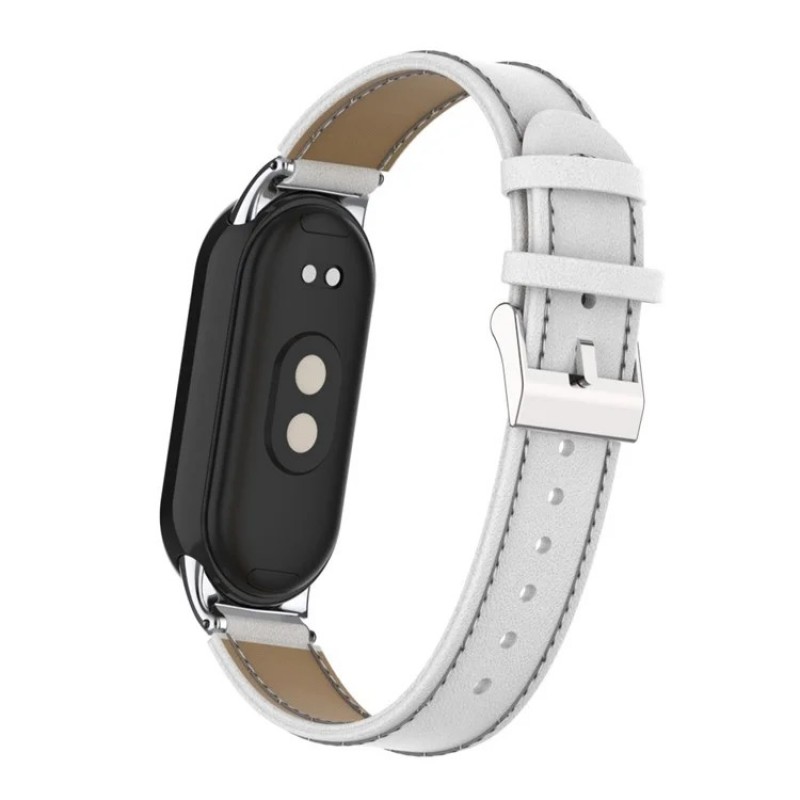 Ανταλλακτικό λουράκι Xiaomi Band 8 / 9 / 9 NFC Microfiber Leather White