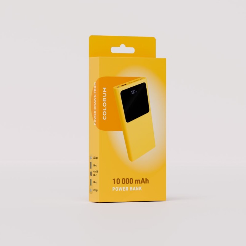 Εξωτερική Μπαταρία Colorum 10000mAh PowerBank 22.5W (CPB10-05) Yellow