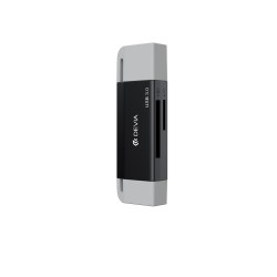 Αντάπτορας Card Reader Devia 2in1 EL240 USB/USB-C 3.0 Black