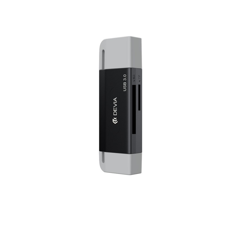 Αντάπτορας Card Reader Devia 2in1 EL240 USB/USB-C 3.0 Black