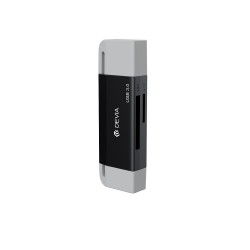 Αντάπτορας Card Reader Devia 2in1 EL240 USB/USB-C 3.0 Black