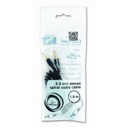 Καλώδιο Audio Cablexpert Jack to Jack Stereo Spiral 3.5mm 1.8m Black