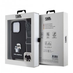 Θήκη Karl Lagerfeld Saffiano Crossbody Strap Metal Karl and Choupette Case Apple iPhone 15 Pro Max (6.7") Black