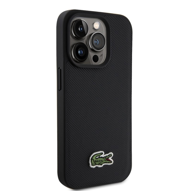 Θήκη Lacoste Iconic Petit Pique Woven Logo MagSafe Case for iPhone 16 Pro (6.1")+ USB-C/USB-C Data Cable Black