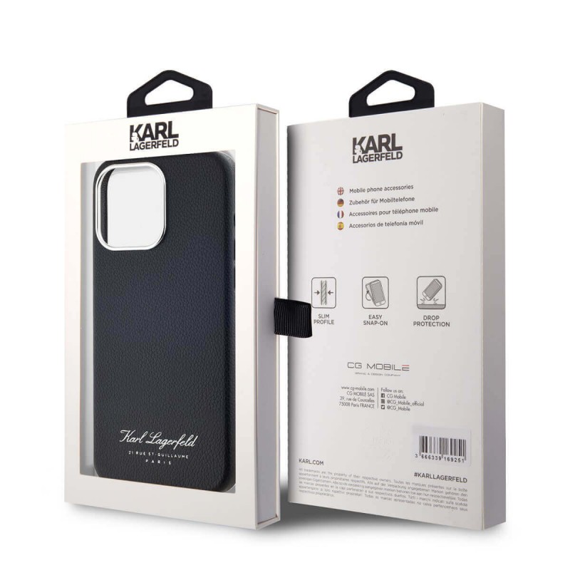 Θήκη Karl Lagerfeld Grained PU Hotel RSG Case Apple iPhone 15 Pro Max (6.7") Black