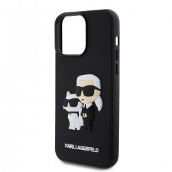Θήκη Karl Lagerfeld 3D Rubber Karl and Choupette Case Apple iPhone 15 Pro Max (6.7") Black
