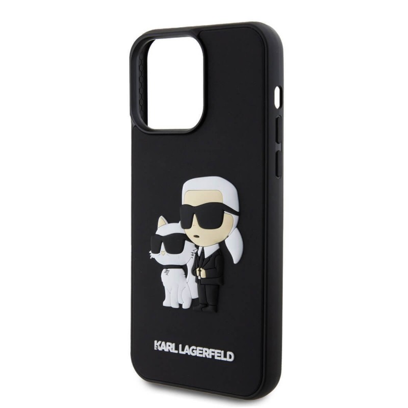 Θήκη Karl Lagerfeld 3D Rubber Karl and Choupette Case Apple iPhone 15 Pro Max (6.7") Black