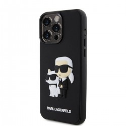 Θήκη Karl Lagerfeld 3D Rubber Karl and Choupette Case Apple iPhone 15 Pro Max (6.7") Black