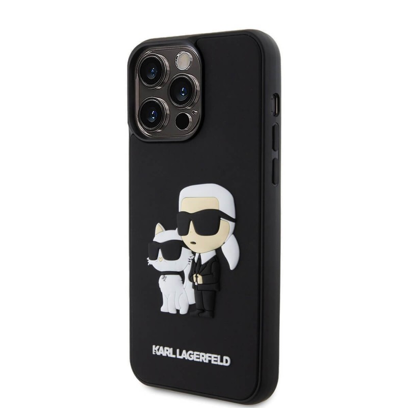 Θήκη Karl Lagerfeld 3D Rubber Karl and Choupette Case Apple iPhone 15 Pro Max (6.7") Black