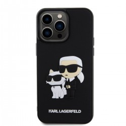 Θήκη Karl Lagerfeld 3D Rubber Karl and Choupette Case Apple iPhone 15 Pro Max (6.7") Black