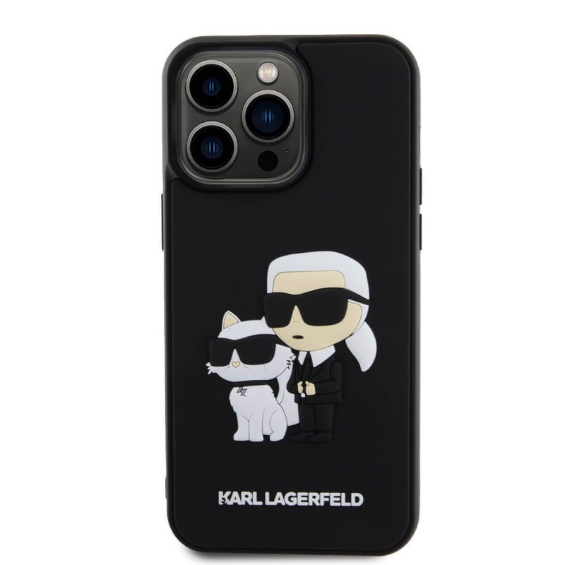 Θήκη Karl Lagerfeld 3D Rubber Karl and Choupette Case Apple iPhone 15 Pro Max (6.7") Black