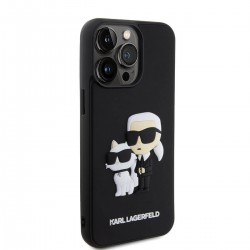 Θήκη Karl Lagerfeld 3D Rubber Karl and Choupette Case Apple iPhone 15 Pro Max (6.7") Black