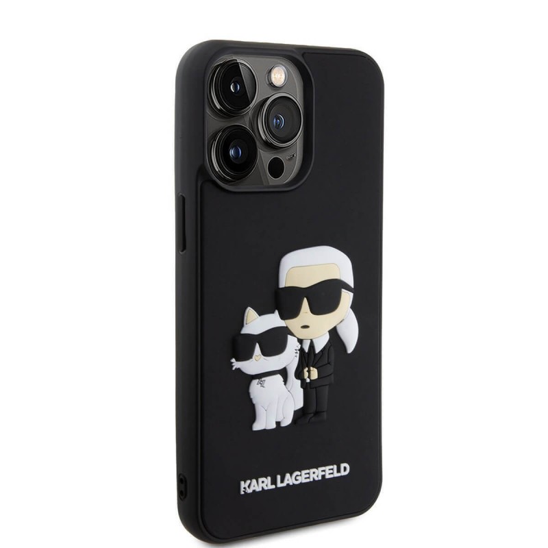 Θήκη Karl Lagerfeld 3D Rubber Karl and Choupette Case Apple iPhone 15 Pro Max (6.7") Black