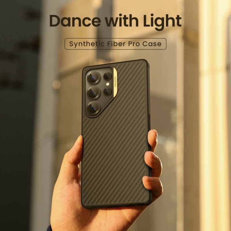 Θήκη Nillkin Synthetic Fiber PRO Magnetic Hard Case Samsung Galaxy S25 Ultra 5G S938 Gold