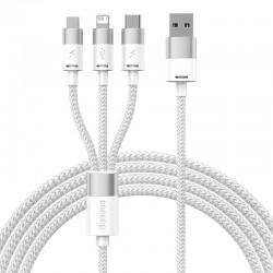 Καλώδιο Baseus StarSpeed Series 3in1 USB to Type-C / micro USB / Lightning Cable 3.5A 1.2m White