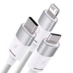 Καλώδιο Baseus StarSpeed Series 3in1 USB to Type-C / micro USB / Lightning Cable 3.5A 1.2m White