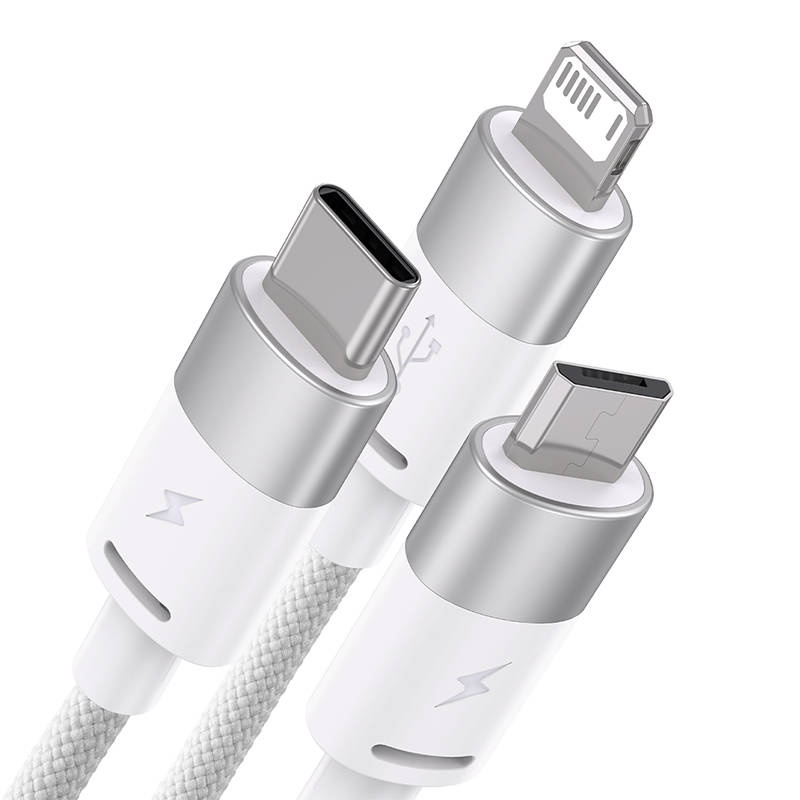 Καλώδιο Baseus StarSpeed Series 3in1 USB to Type-C / micro USB / Lightning Cable 3.5A 1.2m White
