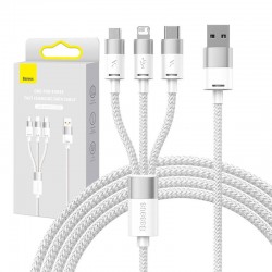 Καλώδιο Baseus StarSpeed Series 3in1 USB to Type-C / micro USB / Lightning Cable 3.5A 1.2m White