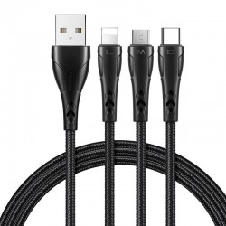 Καλώδιο Mcdodo 3-in-1 USB to USB-C / Lightning / Micro USB cable CA-6960, 1.2m  Black
