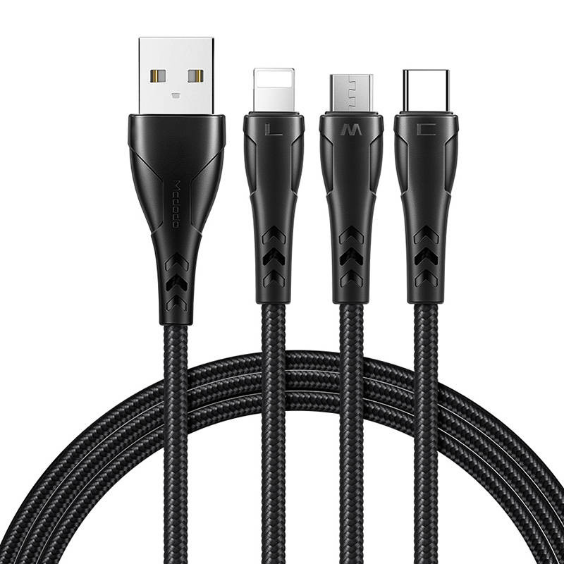 Καλώδιο Mcdodo 3-in-1 USB to USB-C / Lightning / Micro USB cable CA-6960, 1.2m  Black