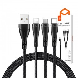 Καλώδιο Mcdodo 3-in-1 USB to USB-C / Lightning / Micro USB cable CA-6960, 1.2m  Black