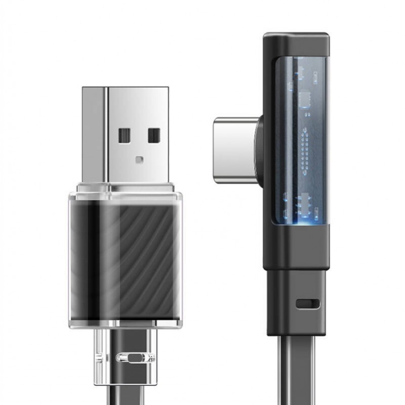 Καλώδιο Data Mcdodo Cable USB-C to USB-C CA-3423 90 Degree 1.8m with LED Black