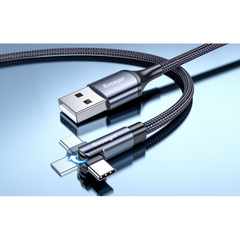 Καλώδιο Data Essager USB-A 3in1 cable EXCCXT-WX0G USB-C/Lightning/Micro 15W 1m Grey