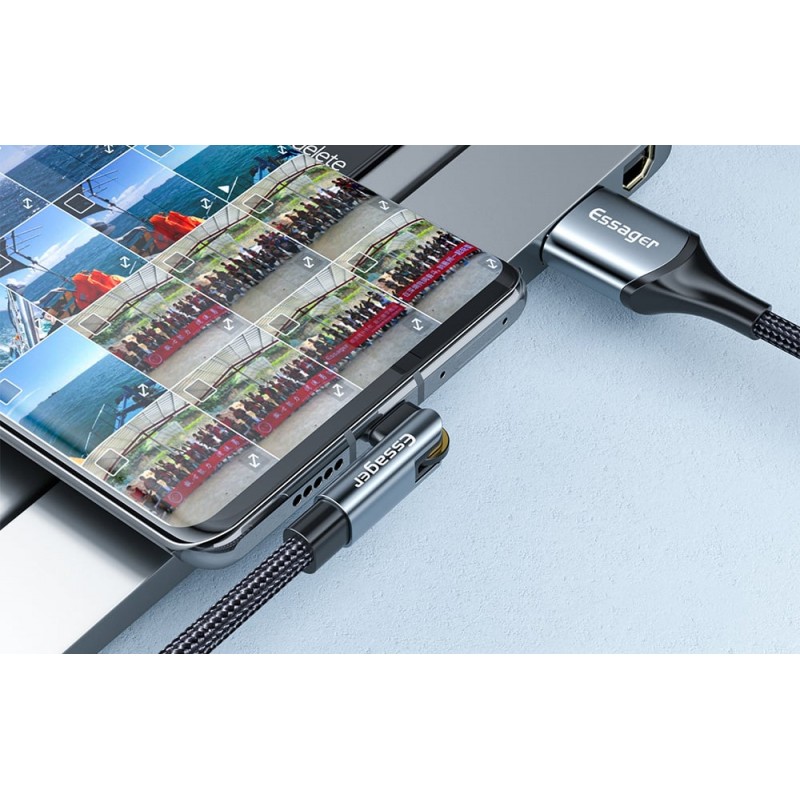 Καλώδιο Data Essager USB-A 3in1 cable EXCCXT-WX0G USB-C/Lightning/Micro 15W 1m Grey