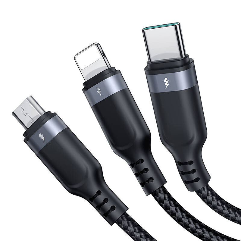 Καλώδιο Joyroom S-A18 USB to Lightning / Type-C / micro USB Multi-Use Cable 3.5A Black Καλώδιο Joyroom S-A18 USB to Lightning / Type-C / micro USB Multi-Use Cable 3.5A Black